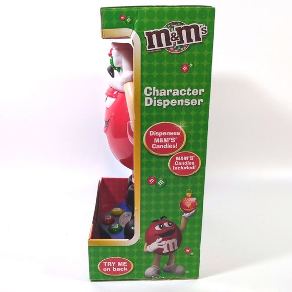 2015 Limited Edition M&M’s Character Dispenser RED Christmas Santa Mistletoe New - Picture 4 of 7